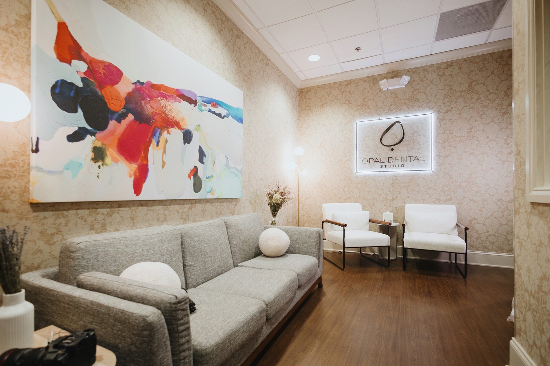 The waiting room at Opal Dental Studio